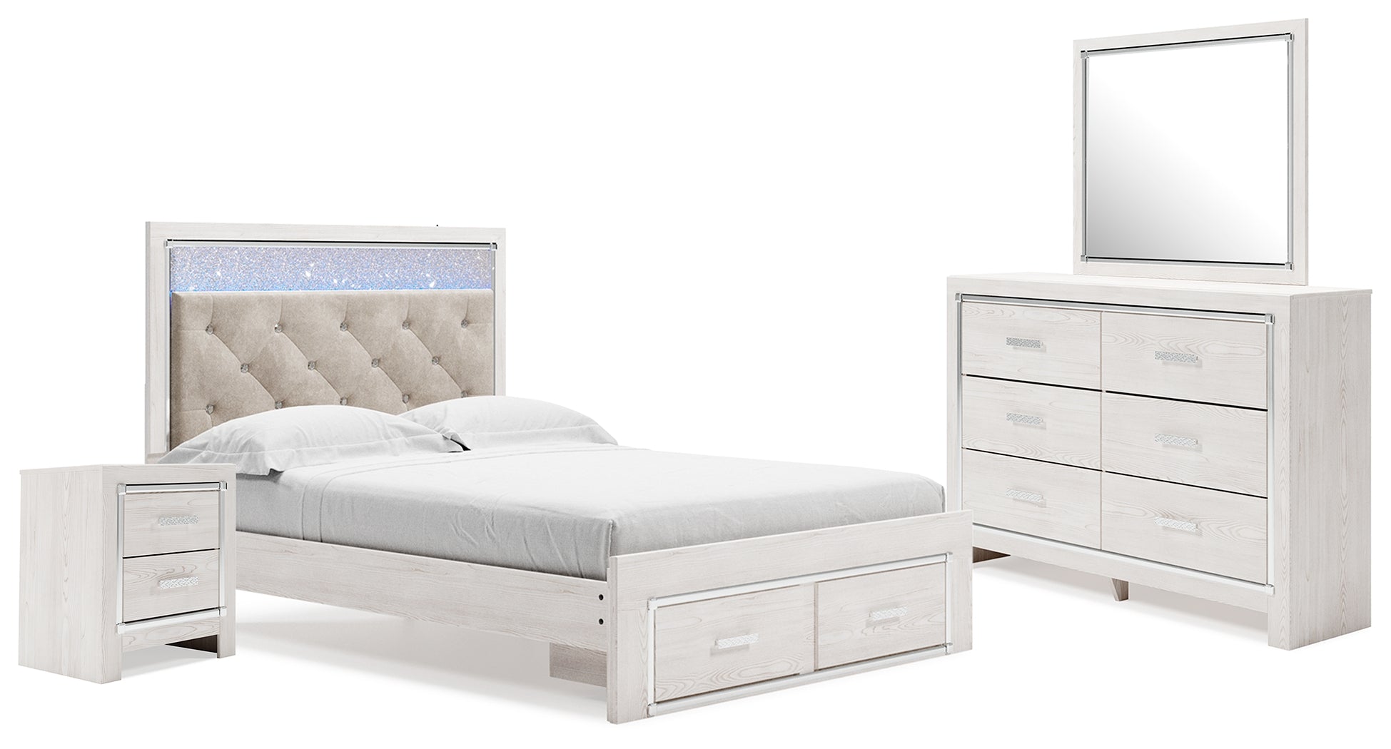 Furniture City Laplace - Ashley Furniture - Altyra Queen Panel Storage Bed with Mirrored Dresser and Nightstand - Queen Panel Storage Bed with Mirrored Dresser and Nightstand - B2640B31
