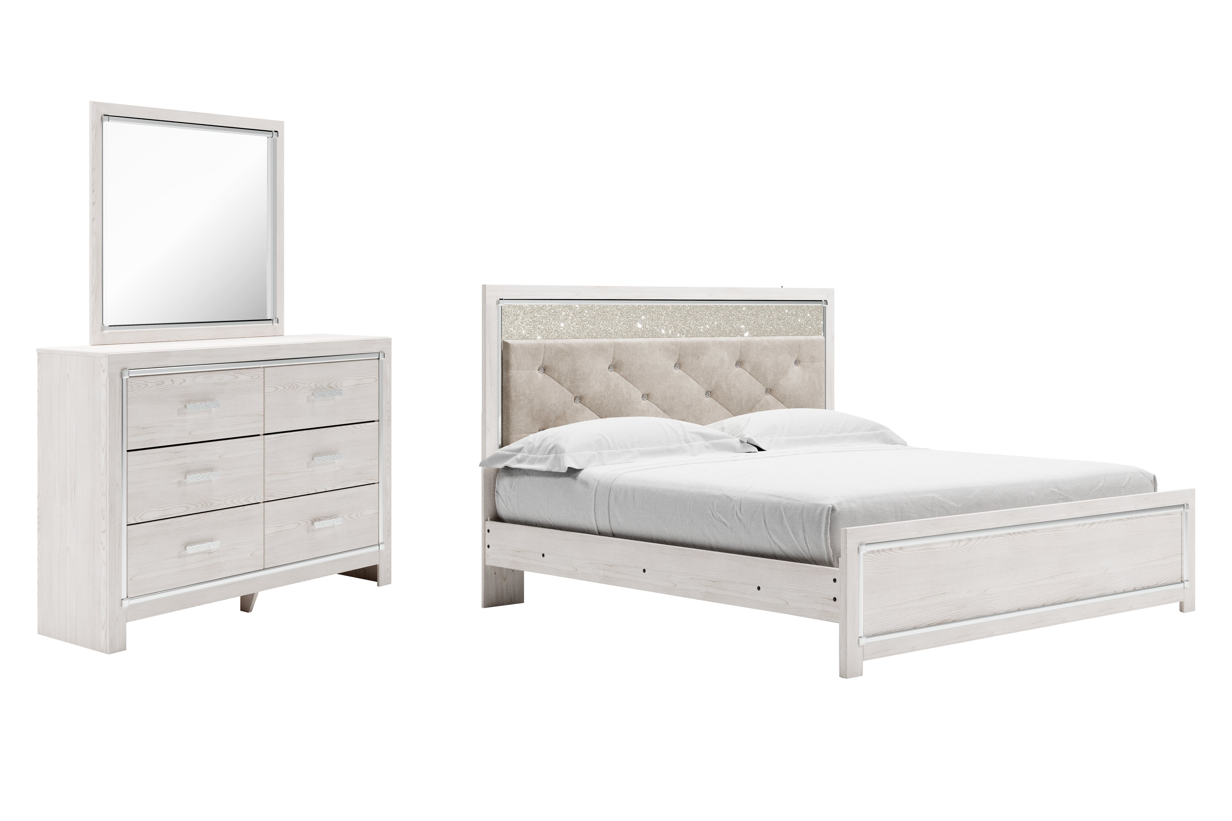 Furniture City Laplace - Ashley Furniture - Altyra King Panel Bed, Dresser and Mirror - King Panel Bed, Dresser and Mirror - B2640B57