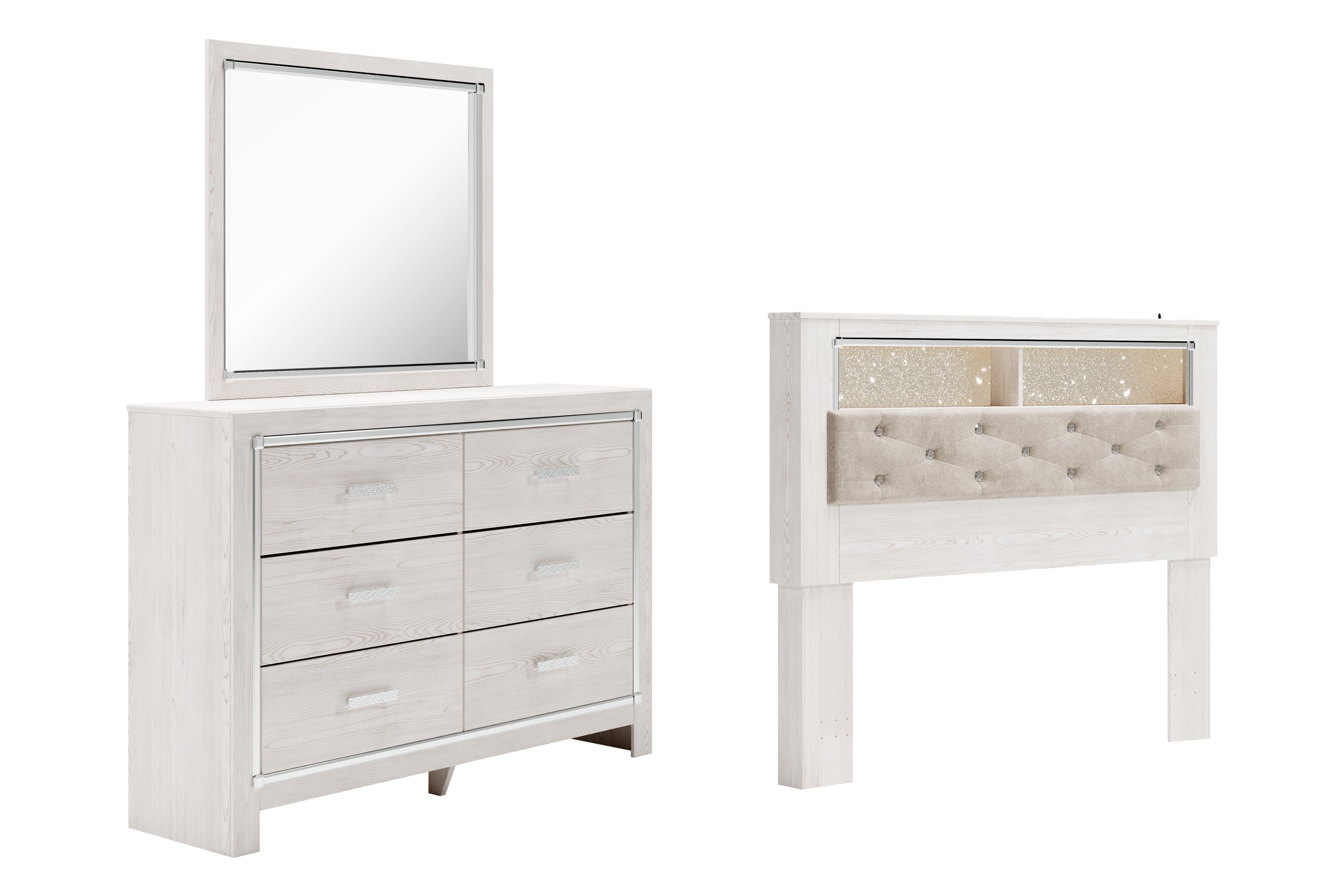 Furniture City Laplace - Ashley Furniture - Altyra Queen Bookcase Headboard, Dresser and Mirror - Queen Bookcase Headboard, Dresser and Mirror - B2640B55