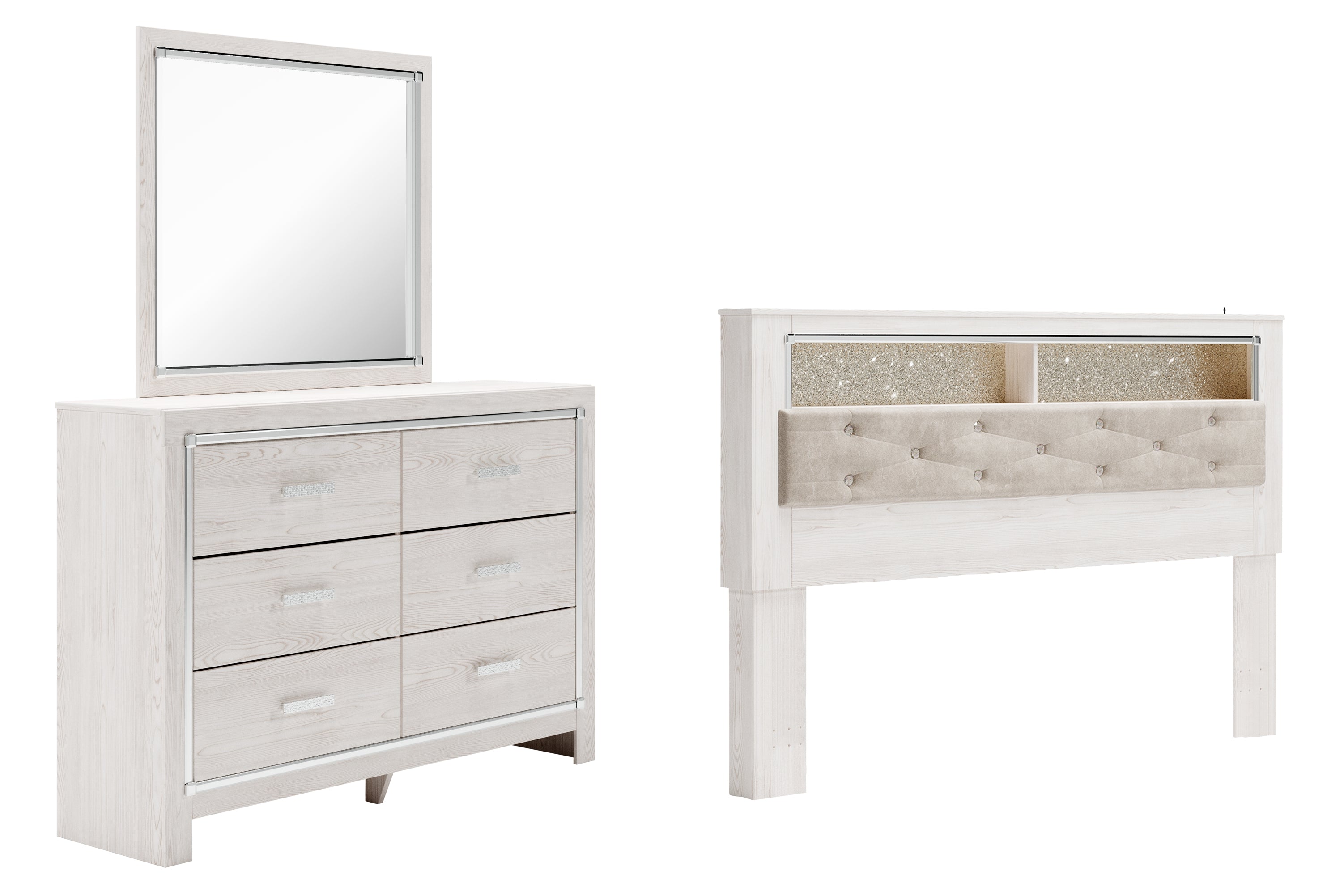 Furniture City Laplace - Ashley Furniture - Altyra King Bookcase Headboard, Dresser and Mirror - King Bookcase Headboard, Dresser and Mirror - B2640B56
