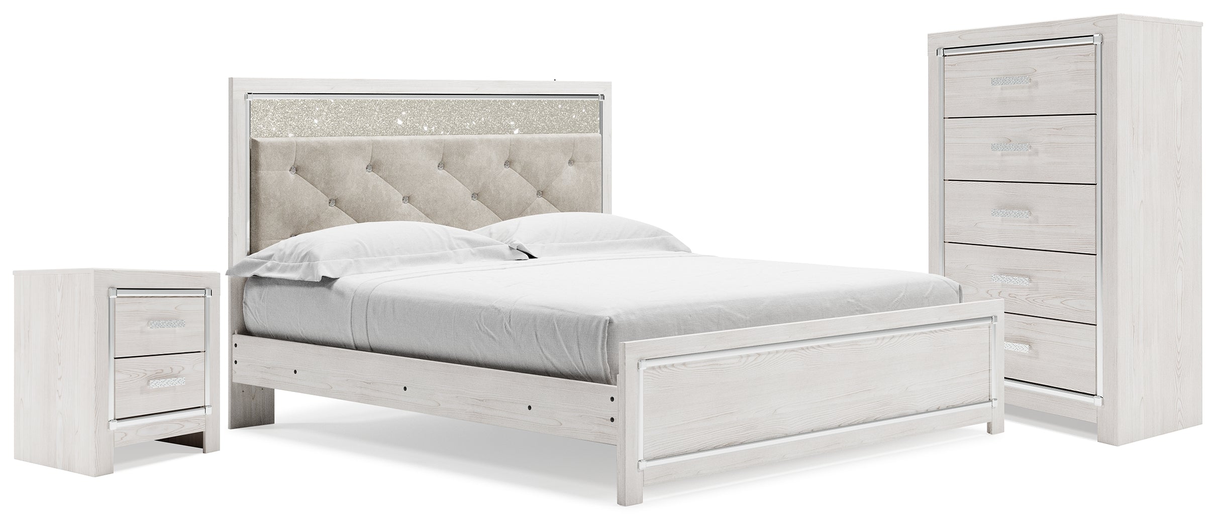 Furniture City Laplace - Ashley Furniture - Altyra King Panel Bed, Chest and 2 Nightstands - King Panel Bed, Chest and 2 Nightstands - B2640B61