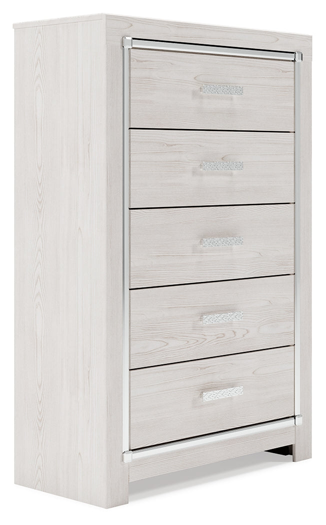 Furniture City Laplace - Ashley Furniture - Altyra Bedroom - Five Drawer Chest / White - B2640-46