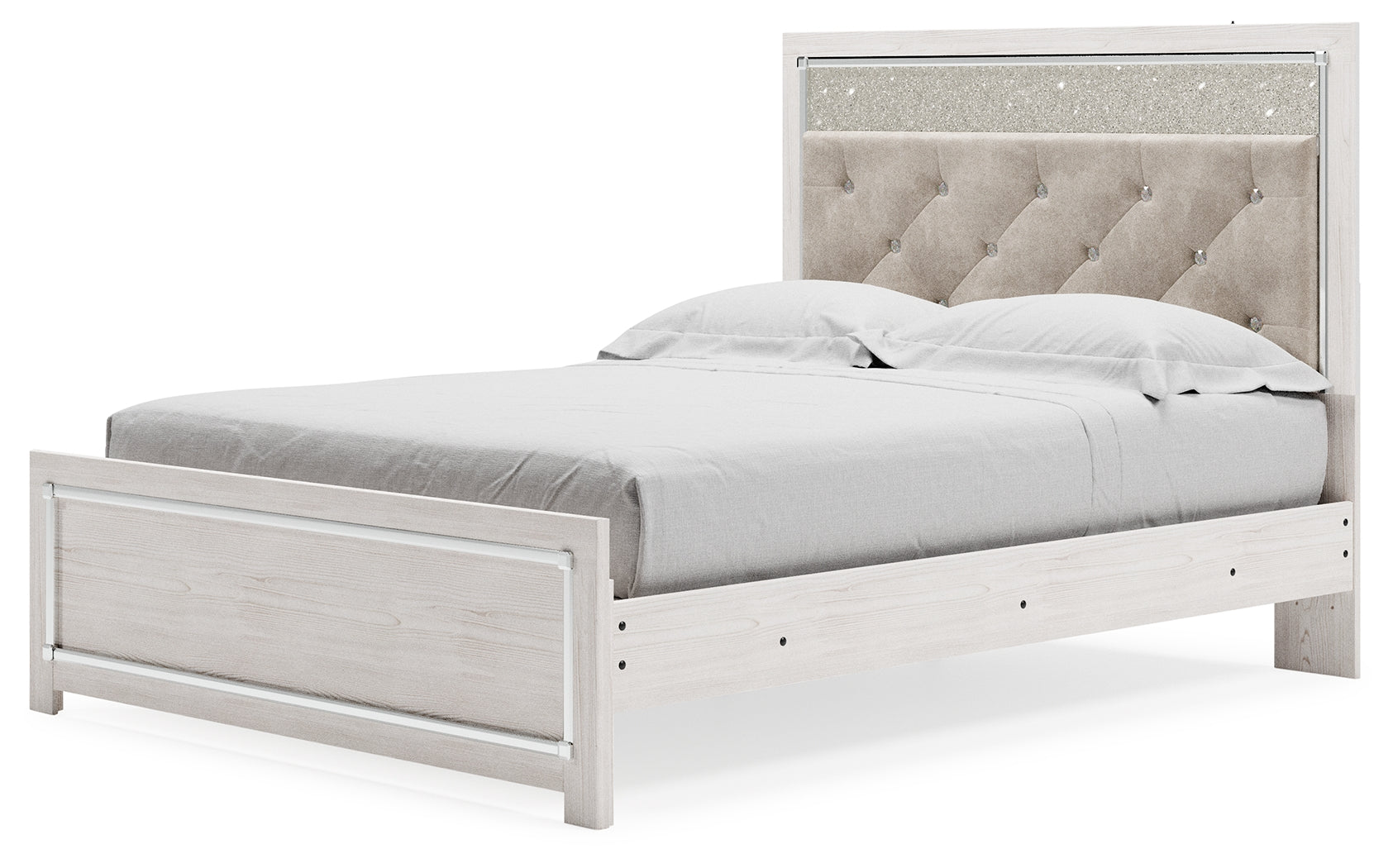 Furniture City Laplace - Ashley Furniture - Altyra Bedroom - King Upholstered Storage Bed / White - B2640B29