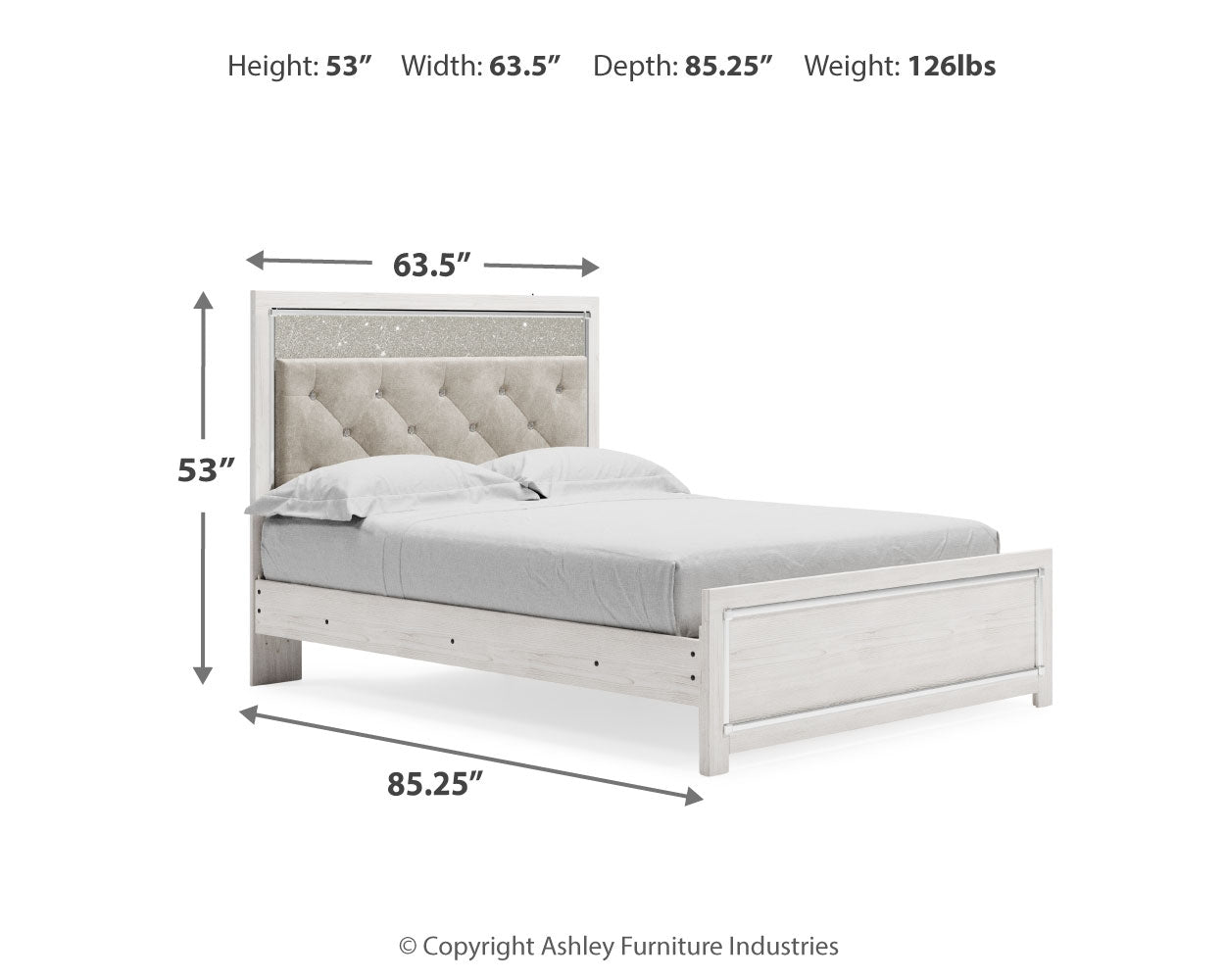 Furniture City Laplace - Ashley Furniture - Altyra Bedroom - King Upholstered Storage Bed / White - B2640B29