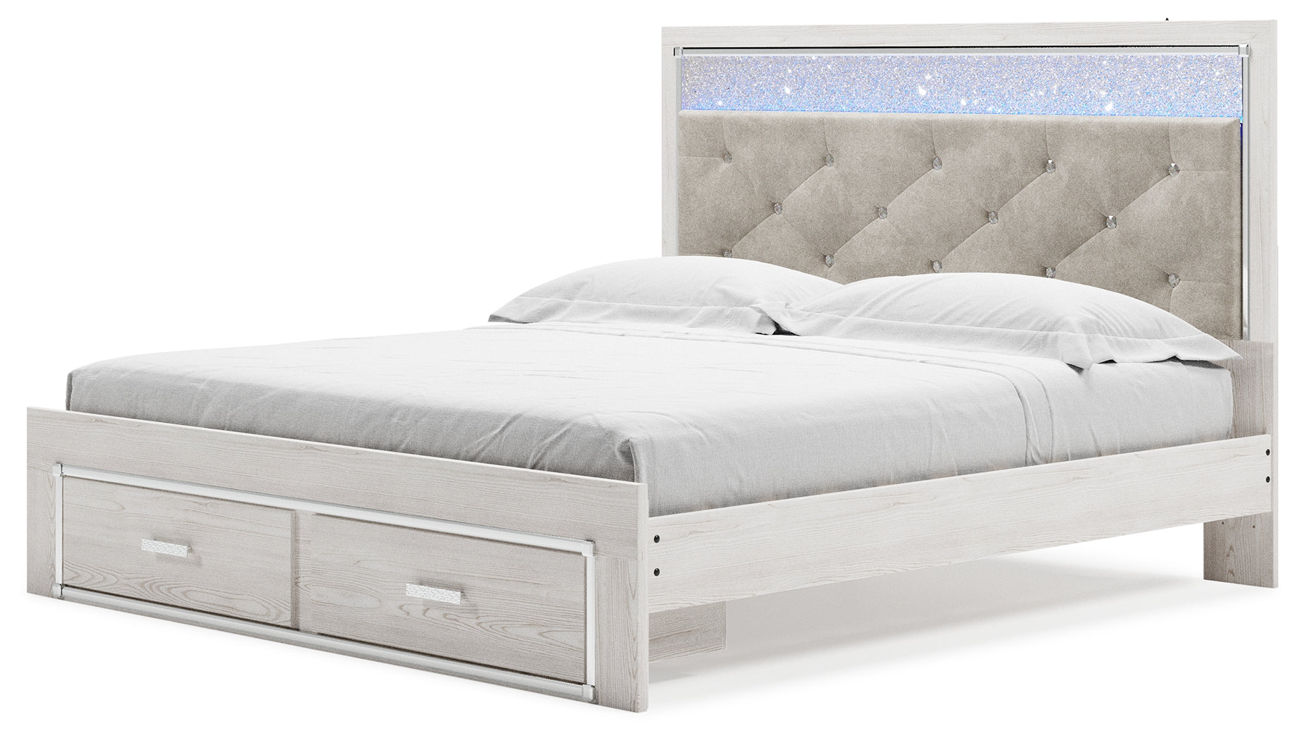 Furniture City Laplace - Ashley Furniture - Altyra Bedroom - King Upholstered Storage Bed / White - B2640B29