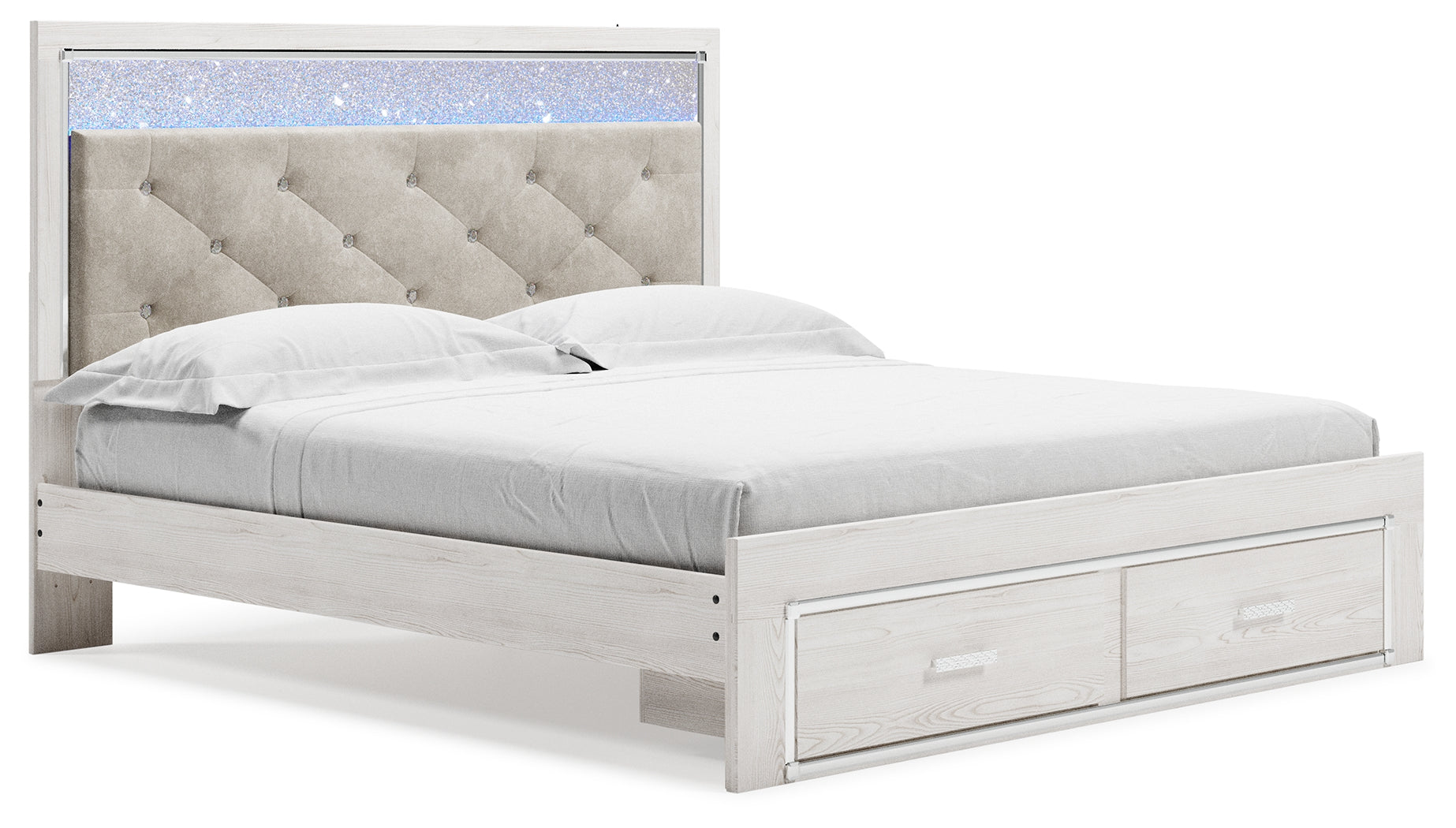 Furniture City Laplace - Ashley Furniture - Altyra Bedroom - King Upholstered Storage Bed / White - B2640B29