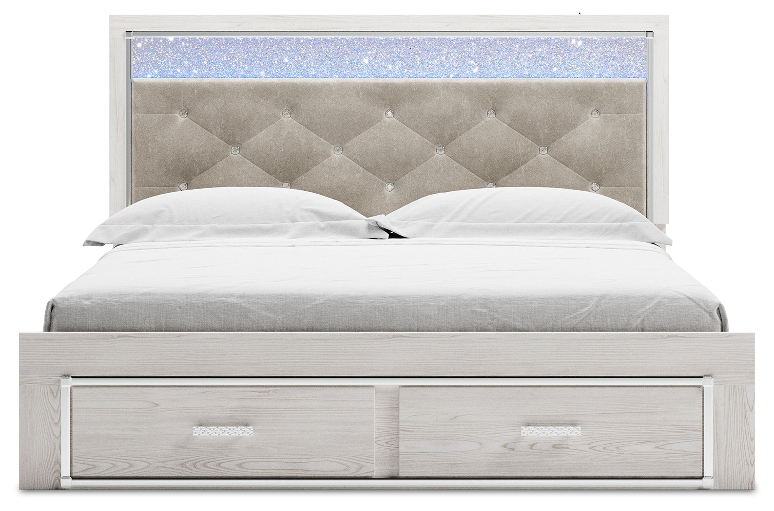 Furniture City Laplace - Ashley Furniture - Altyra Bedroom - King Upholstered Storage Bed / White - B2640B29