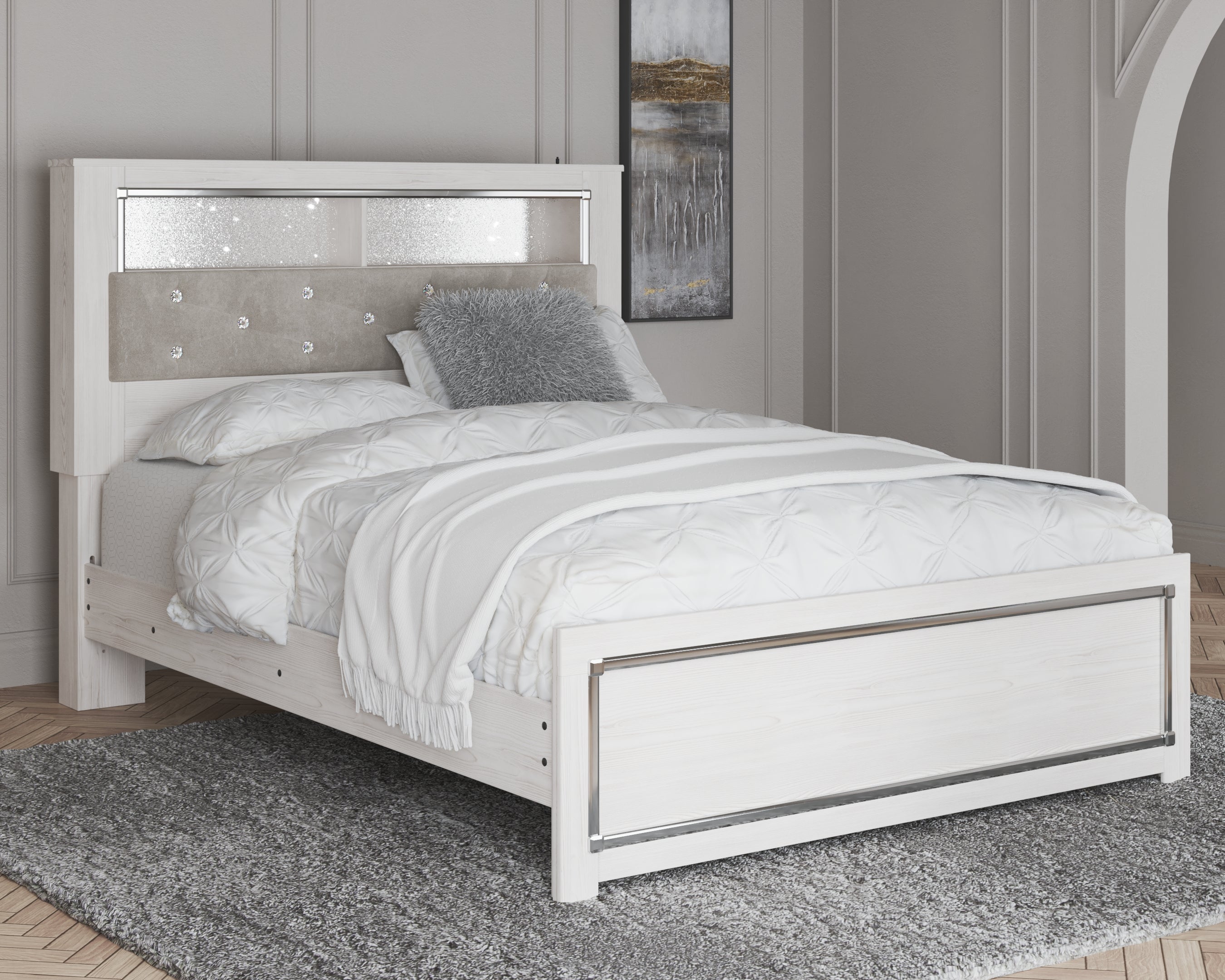 Furniture City Laplace - Ashley Furniture - Altyra Bedroom - Queen Panel Bookcase Bed / White - B2640B4