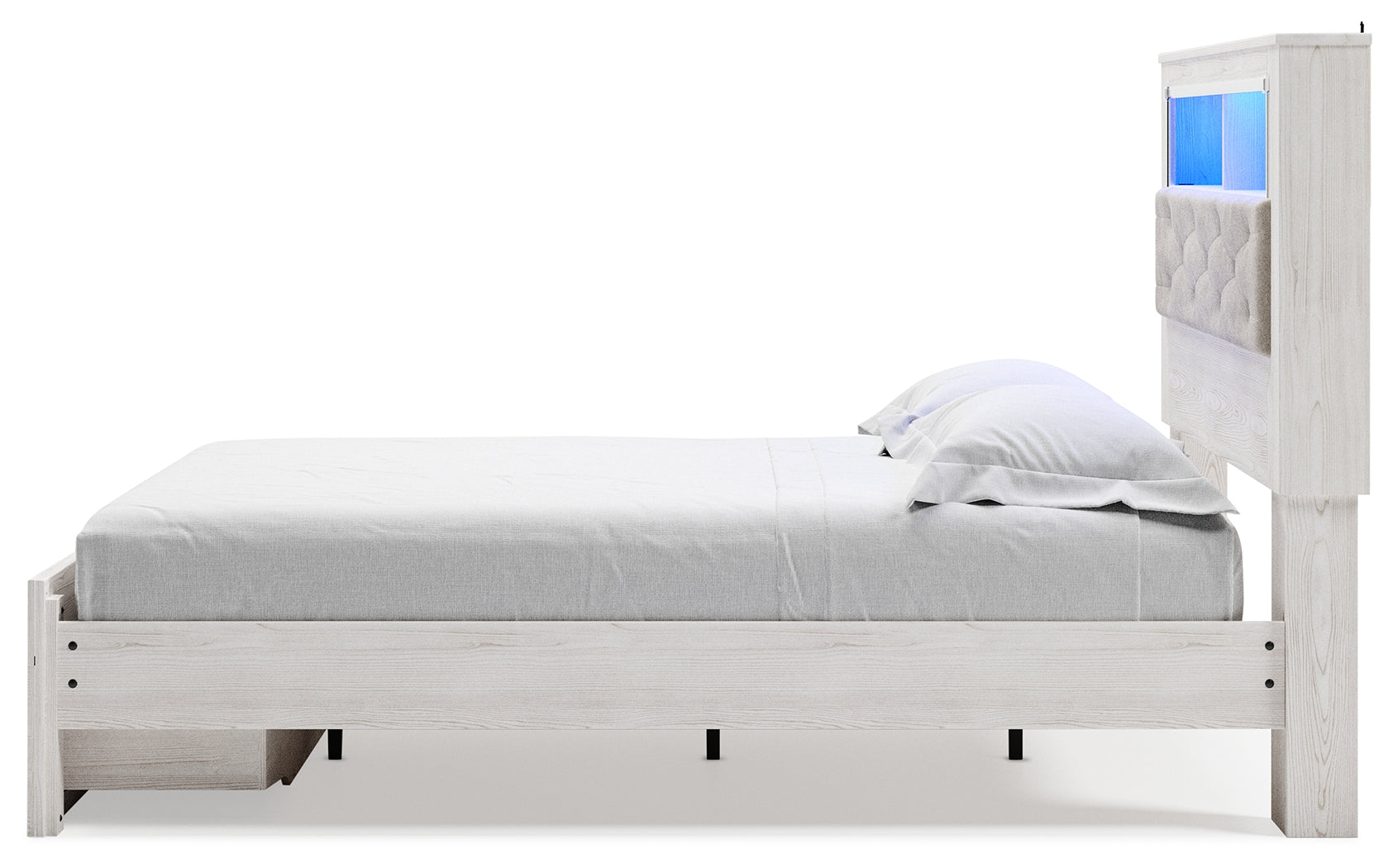 Furniture City Laplace - Ashley Furniture - Altyra Bedroom - Queen Upholstered Bookcase Bed with Storage / White - B2640B19