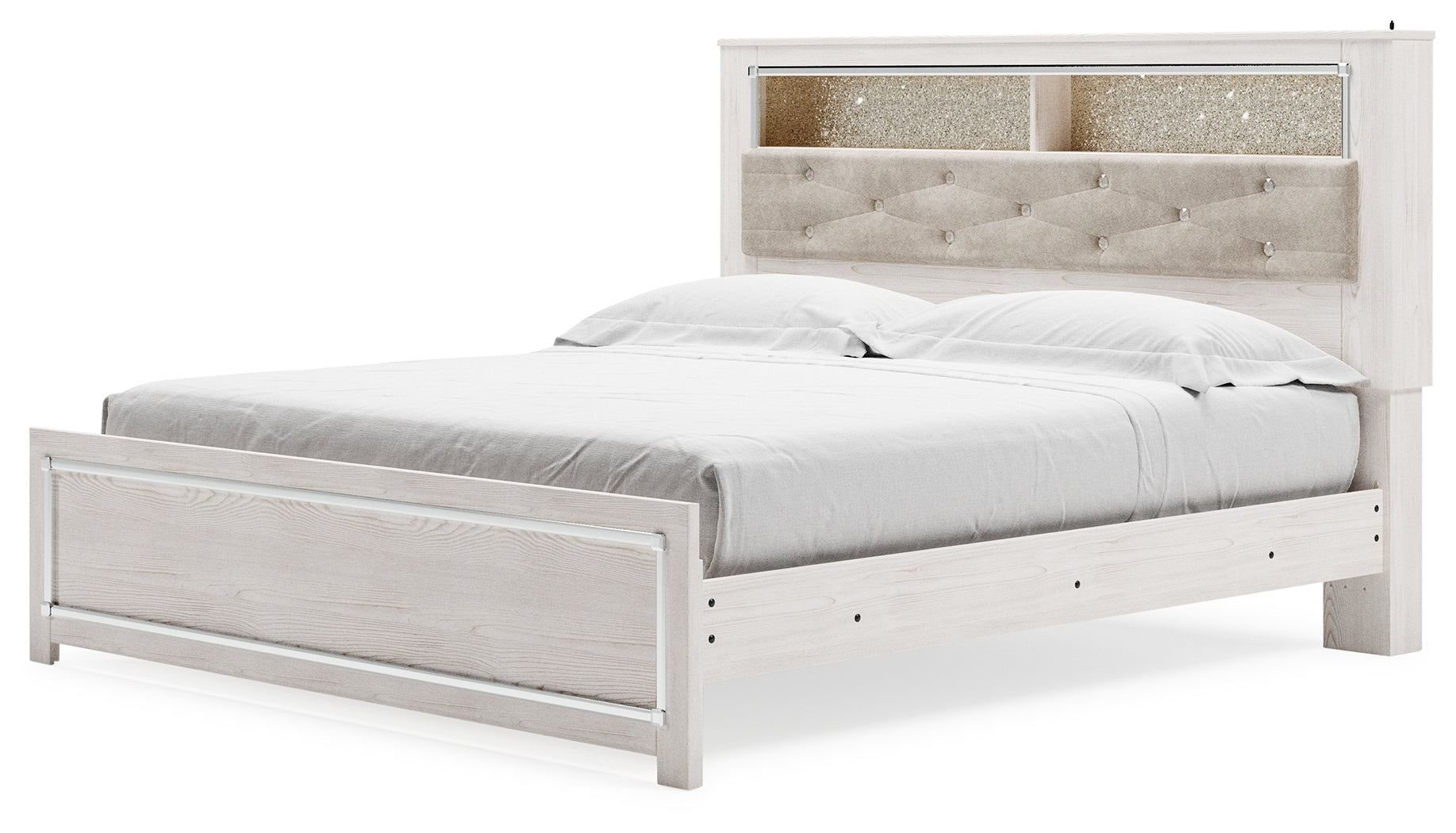 Furniture City Laplace - Ashley Furniture - Altyra Bedroom - King Panel Bookcase Bed / White - B2640B5