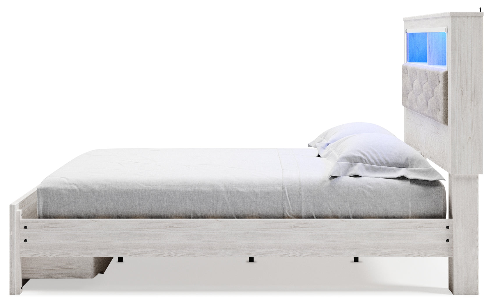 Furniture City Laplace - Ashley Furniture - Altyra Bedroom - King Upholstered Bookcase Bed with Storage / White - B2640B30