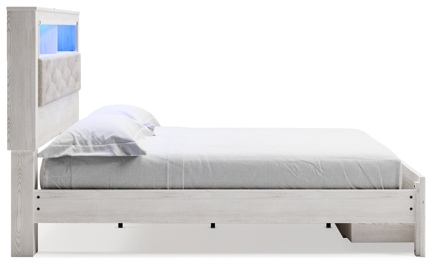 Furniture City Laplace - Ashley Furniture - Altyra Bedroom - King Upholstered Bookcase Bed with Storage / White - B2640B30