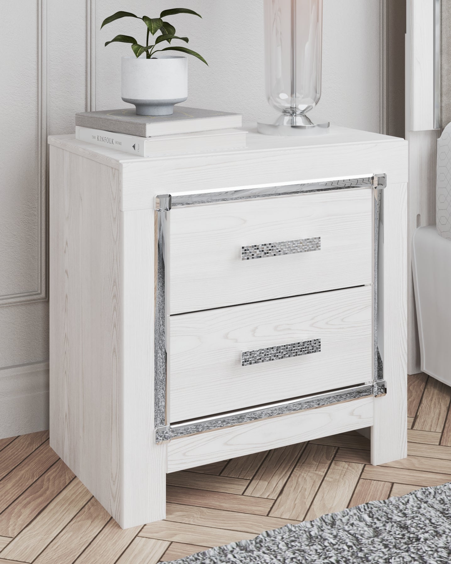 Furniture City Laplace - Ashley Furniture - Altyra Bedroom - Two Drawer Night Stand / White - B2640-92