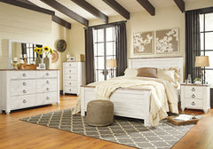 Furniture City Laplace - Ashley Furniture - Willowton Bedroom - Dresser and Mirror / Whitewash - B267B1