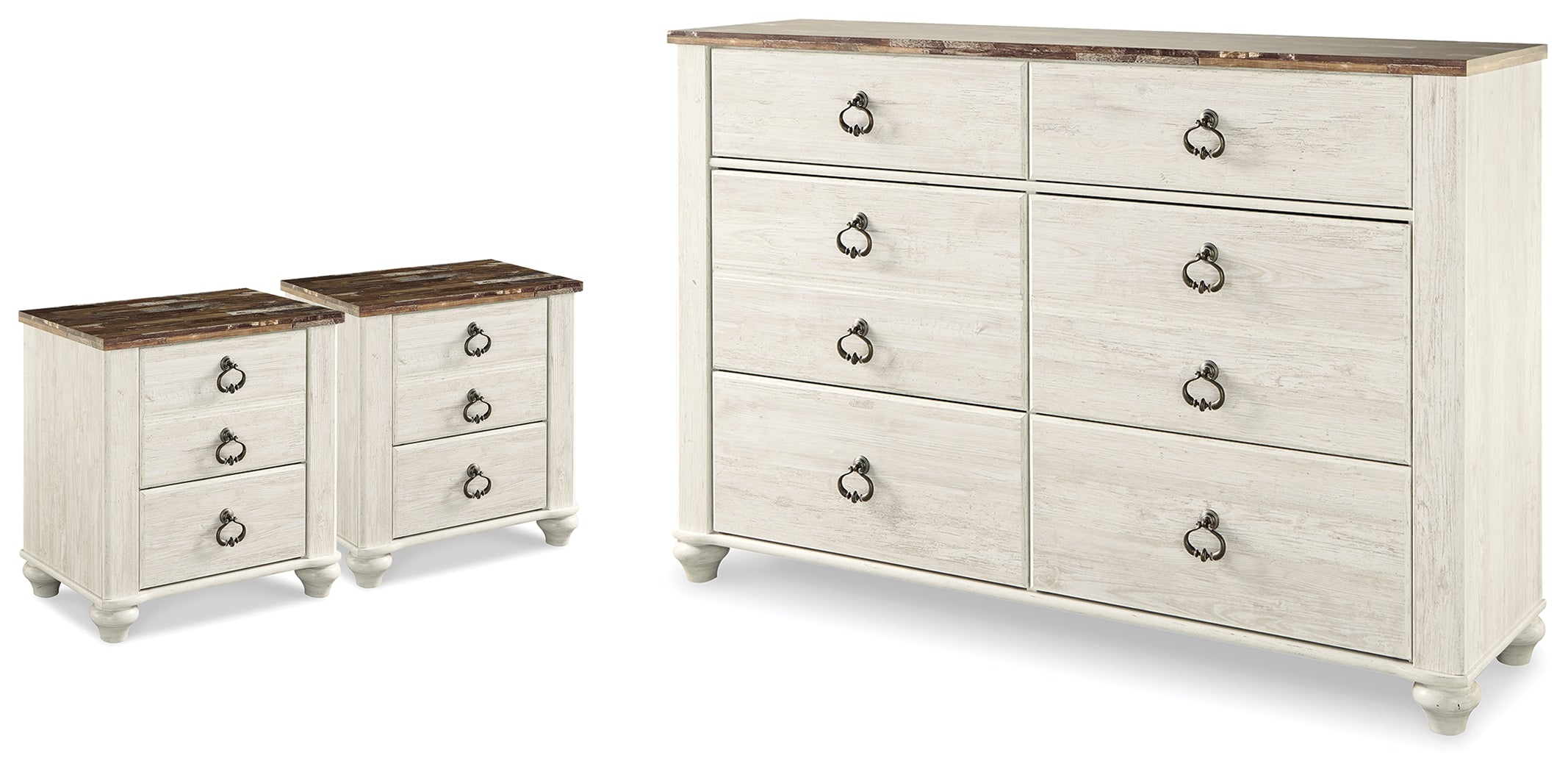 Furniture City Laplace - Ashley Furniture - Willowton Dresser and 2 Nightstands - Dresser and 2 Nightstands - B267B60
