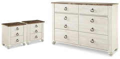 Furniture City Laplace - Ashley Furniture - Willowton Dresser and 2 Nightstands - Dresser and 2 Nightstands - B267B60