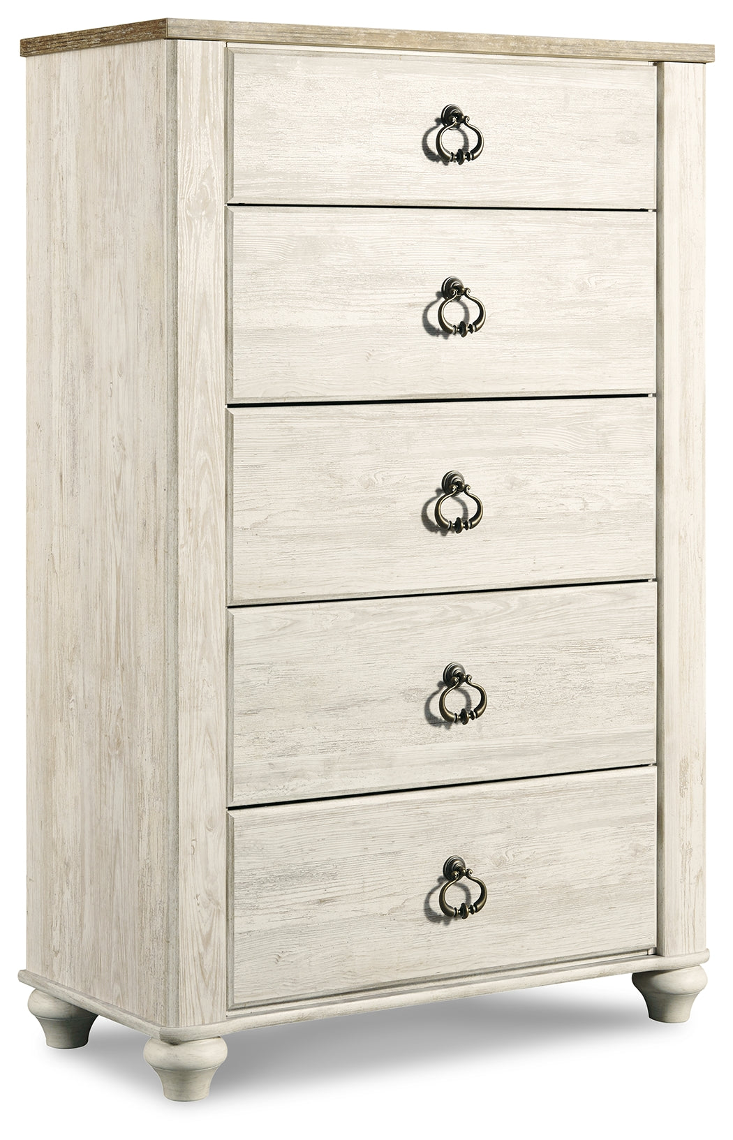 Furniture City Laplace - Ashley Furniture - Willowton Bedroom - Five Drawer Chest / Whitewash - B267-46
