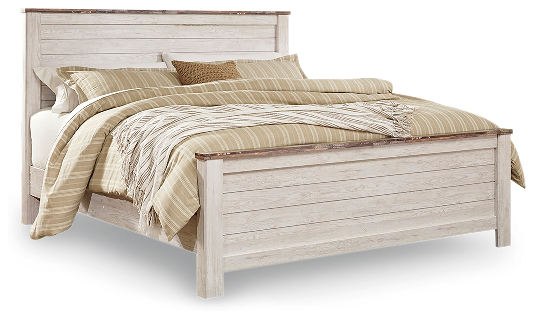 Furniture City Laplace - Ashley Furniture - Willowton Bedroom - California King Panel Bed / Whitewash - B267B28