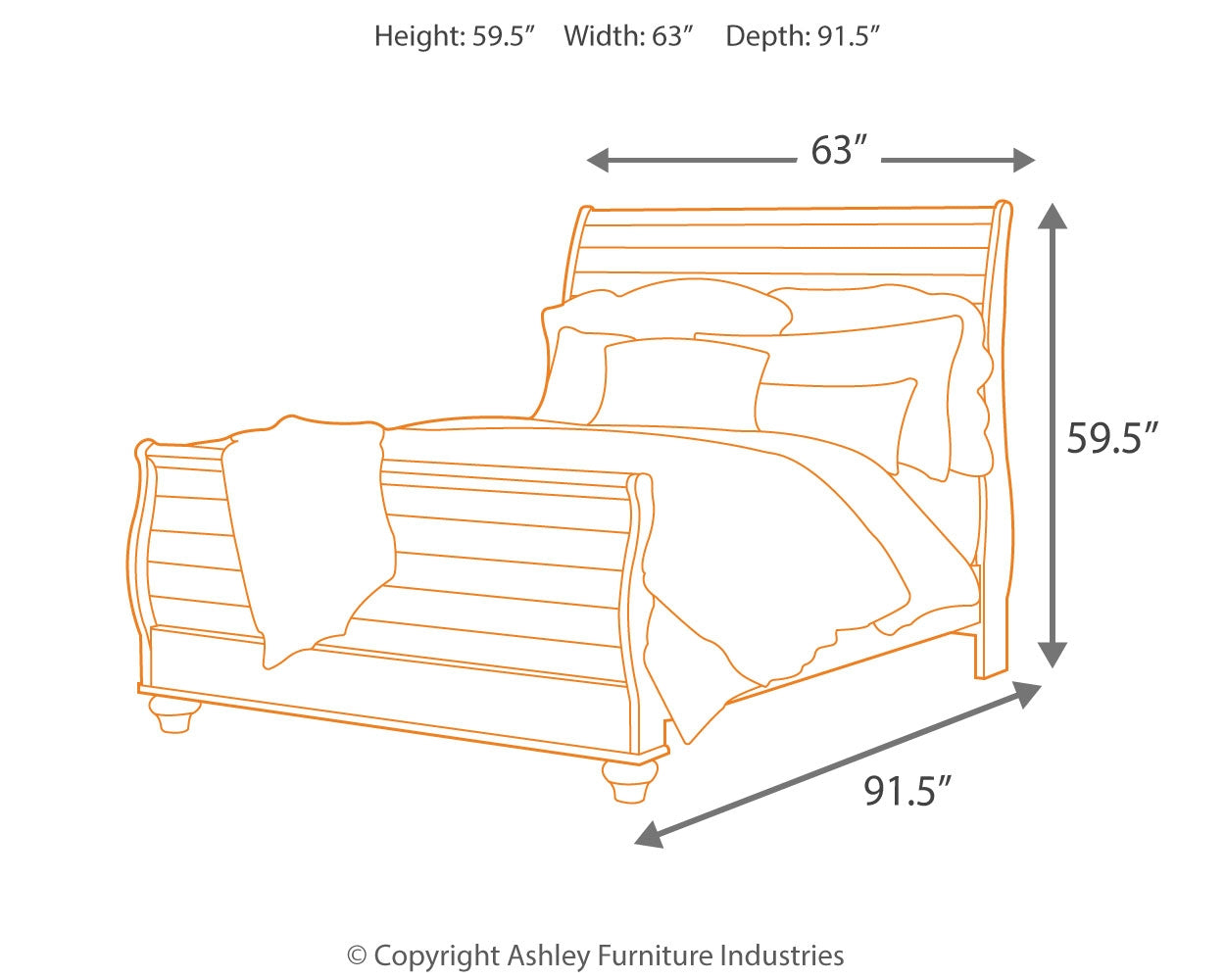 Furniture City Laplace - Ashley Furniture - Willowton Bedroom - Queen Sleigh Bed / Whitewash - B267B4