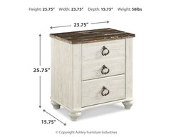 Furniture City Laplace - Ashley Furniture - Willowton Bedroom - Dresser and Mirror / Whitewash - B267B1