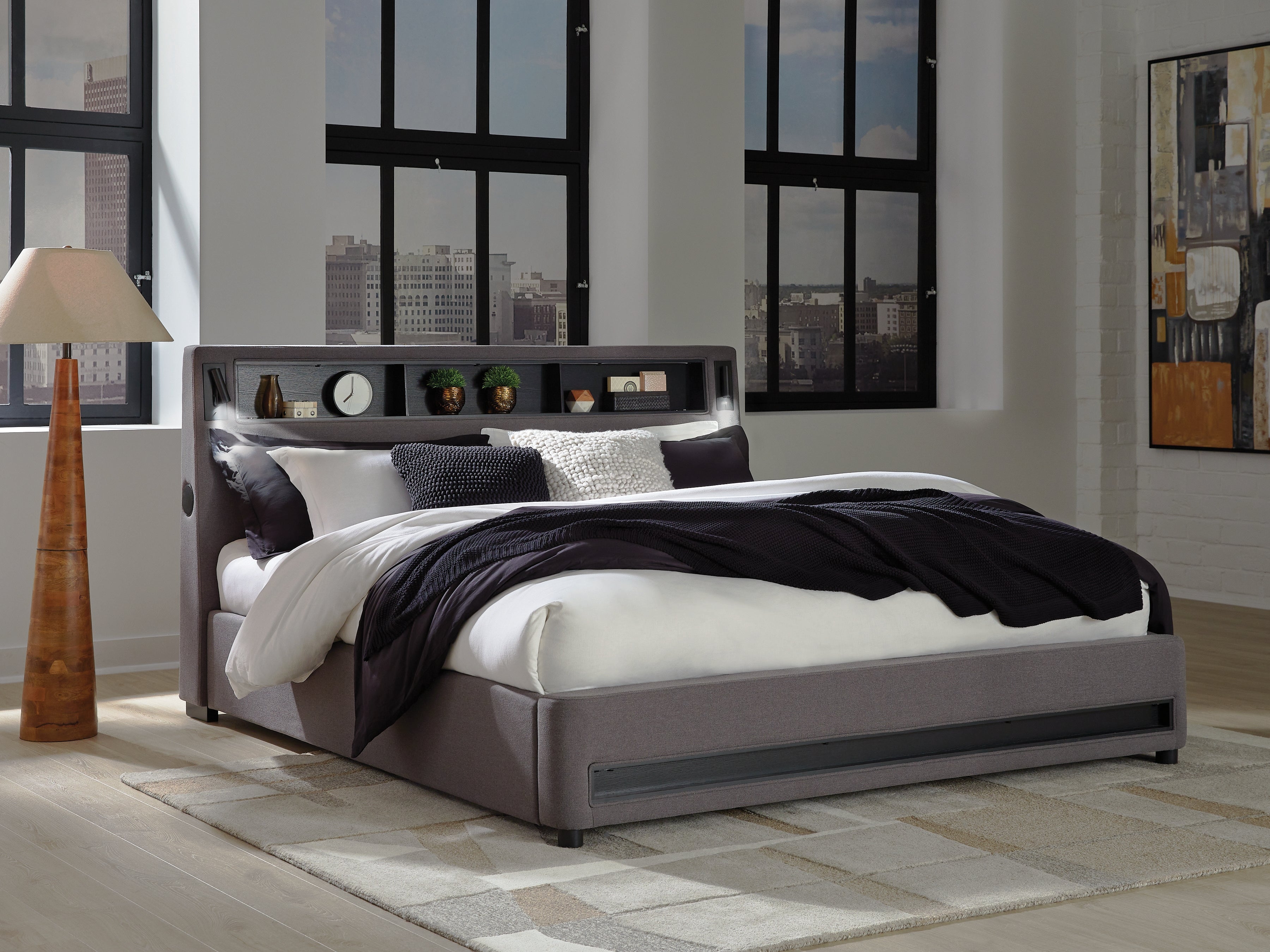 Furniture City Laplace - Ashley Furniture - Verishaw Bedroom - King Upholstered Bed - PCB2721B21