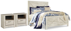 Furniture City Laplace - Ashley Furniture - Bellaby Queen Crossbuck Panel Bed and 2 Nightstands - Queen Crossbuck Panel Bed and 2 Nightstands - B331B16