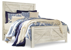 Bellaby Queen Crossbuck Panel Bed and 2 Nightstands