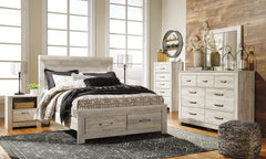 Furniture City Laplace - Ashley Furniture - Bellaby Bedroom - Queen Crossbuck Panel Bed / Whitewash - B331B6
