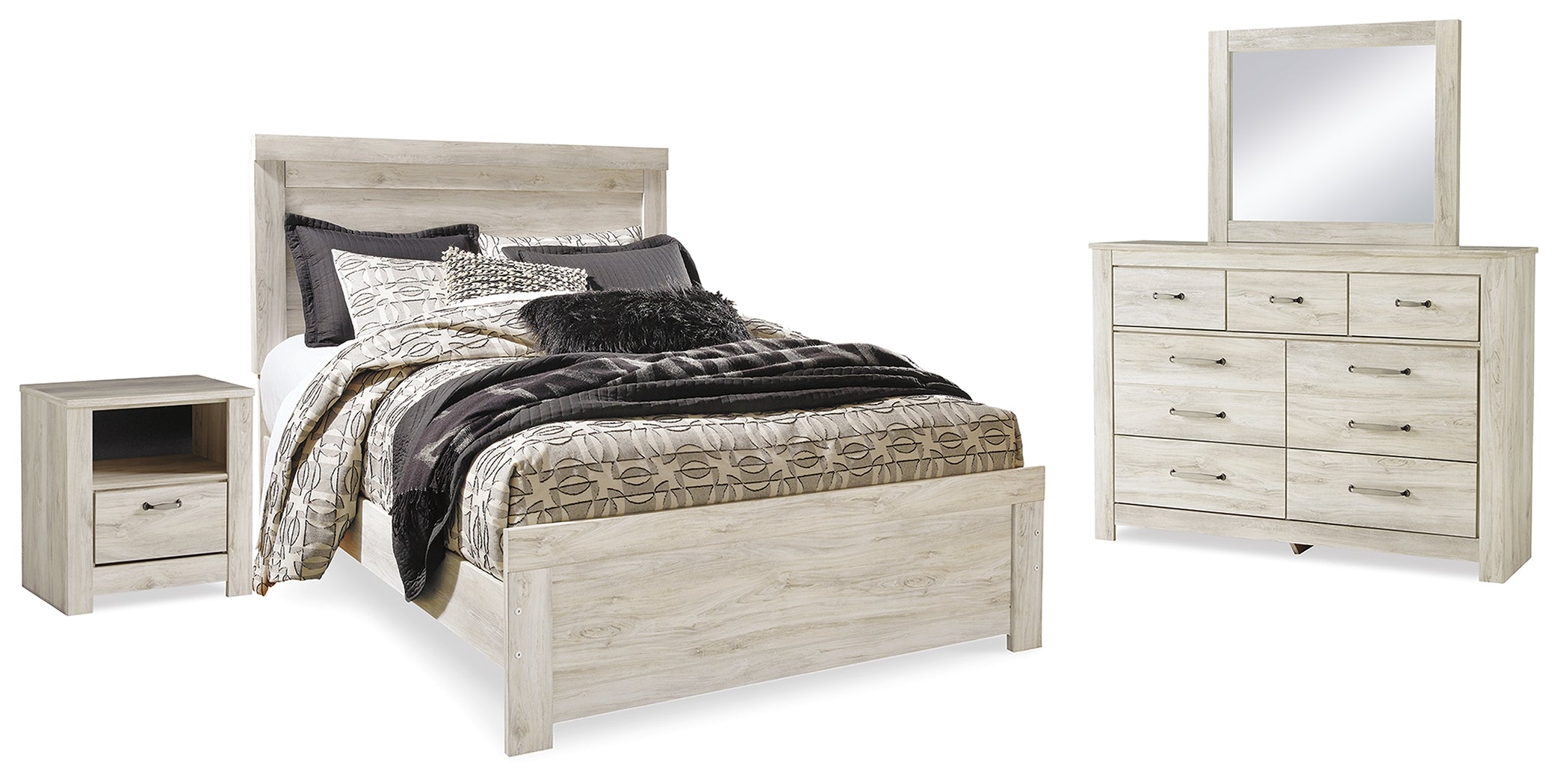Furniture City Laplace - Ashley Furniture - Bellaby Queen Panel Bed, Dresser, Mirror, and Nightstand - Queen Panel Bed, Dresser, Mirror, and Nightstand - B331B14