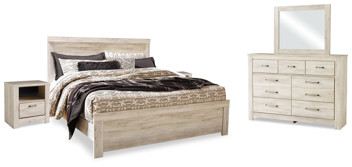 Furniture City Laplace - Ashley Furniture - Bellaby King Panel Bed, Dresser, Mirror and 2 Nightstands - King Panel Bed, Dresser, Mirror and 2 Nightstands - B331B22