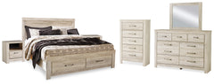 Furniture City Laplace - Ashley Furniture - Bellaby King Storage Bed, Dresser, Mirror, Chest and 2 Nightstands - King Storage Bed, Dresser, Mirror, Chest and 2 Nightstands / Whitewash - B331B20