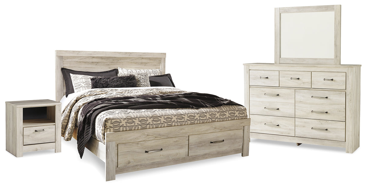 Furniture City Laplace - Ashley Furniture - Bellaby King Panel Storage Bed, Dresser, Mirror and Nightstand - King Panel Storage Bed, Dresser, Mirror and Nightstand - B331B12