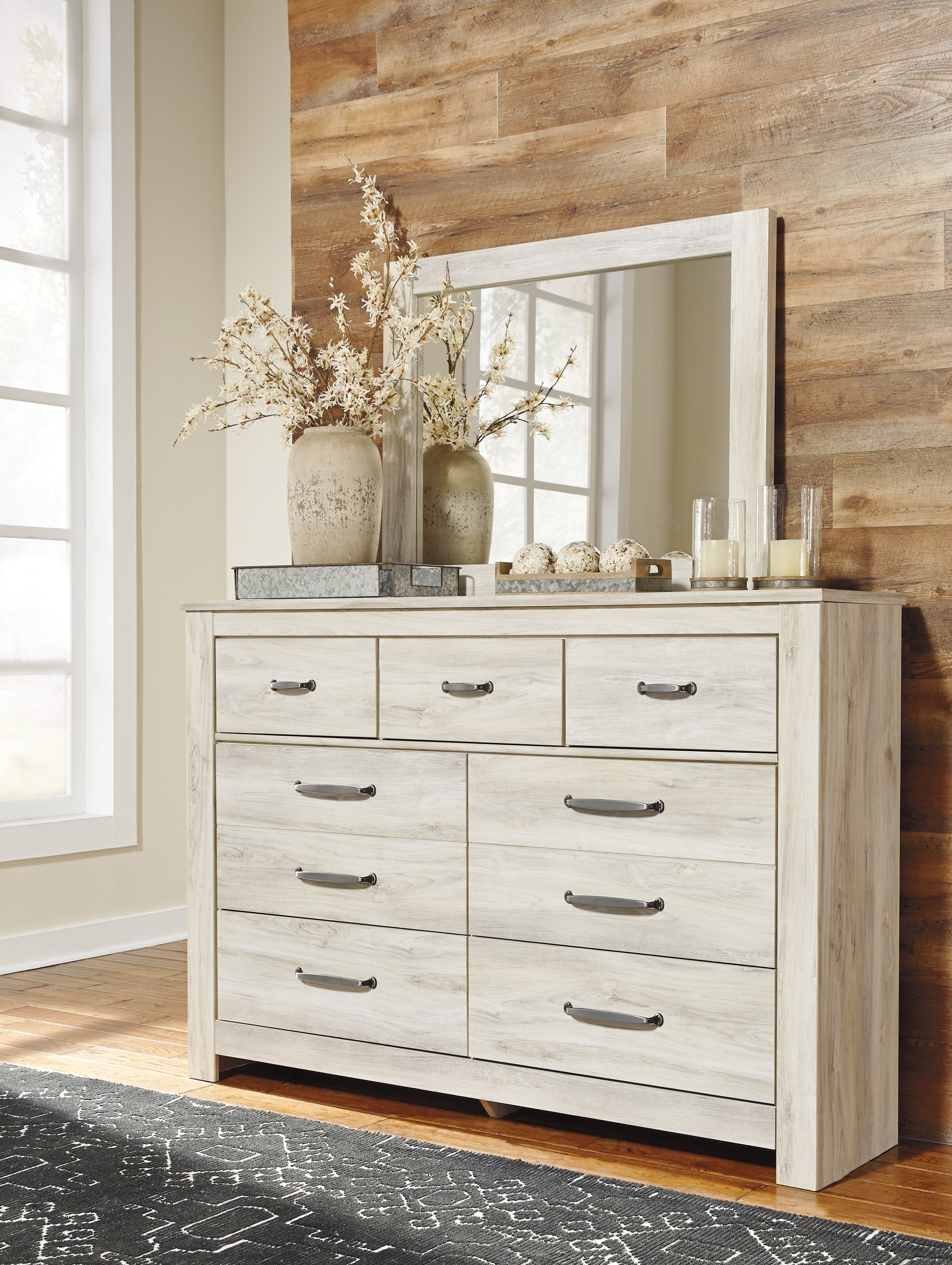 Furniture City Laplace - Ashley Furniture - Bellaby Bedroom - Dresser and Mirror / Whitewash - B331B1