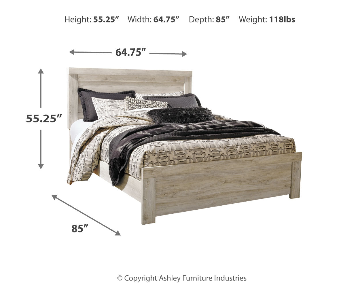 Furniture City Laplace - Ashley Furniture - Bellaby Bedroom - Queen Panel Bed / Whitewash - B331B2