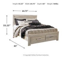 Furniture City Laplace - Ashley Furniture - Bellaby Bedroom - Queen Crossbuck Panel Bed / Whitewash - B331B6