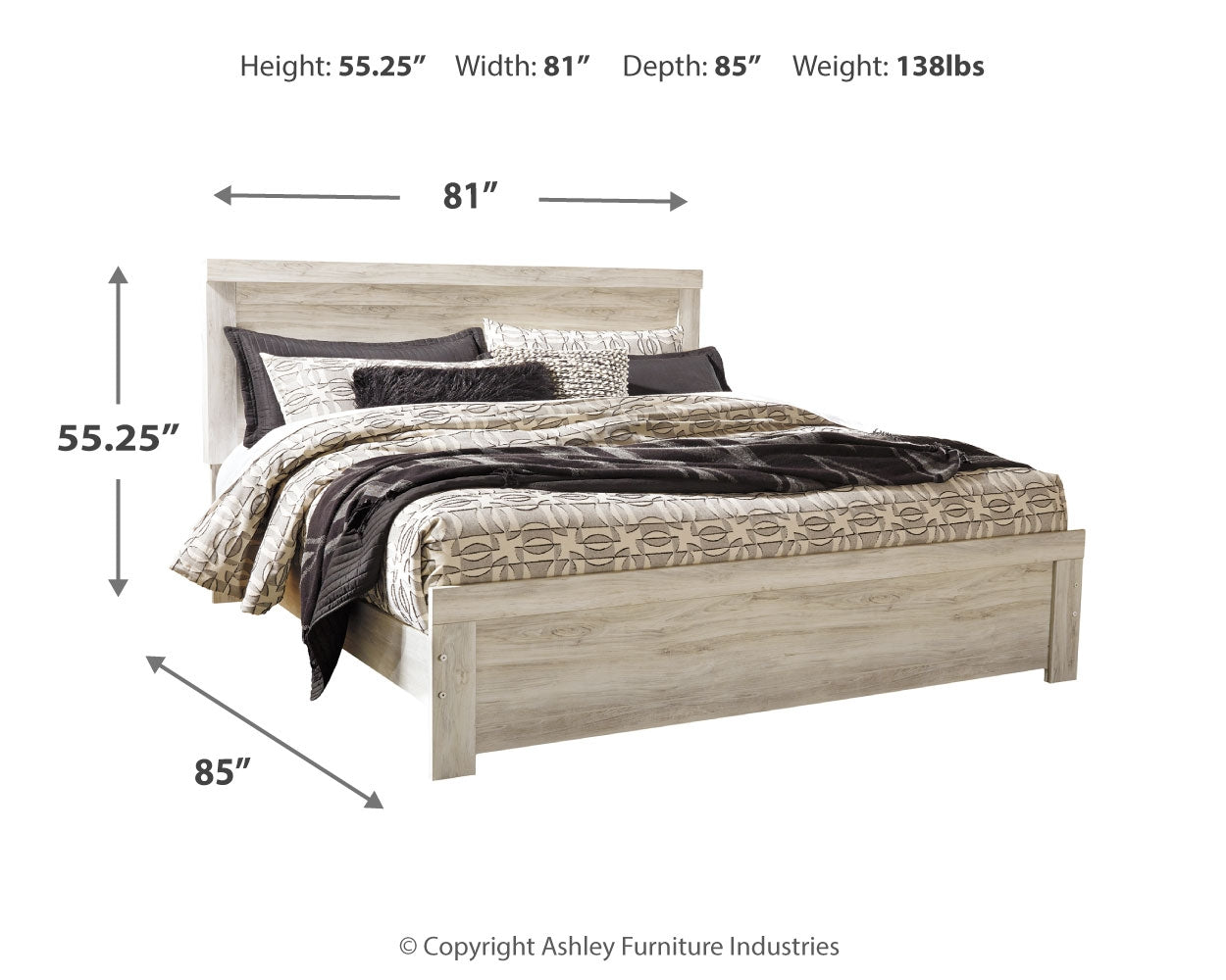 Furniture City Laplace - Ashley Furniture - Bellaby Bedroom - King Panel Bed / Whitewash - B331B8