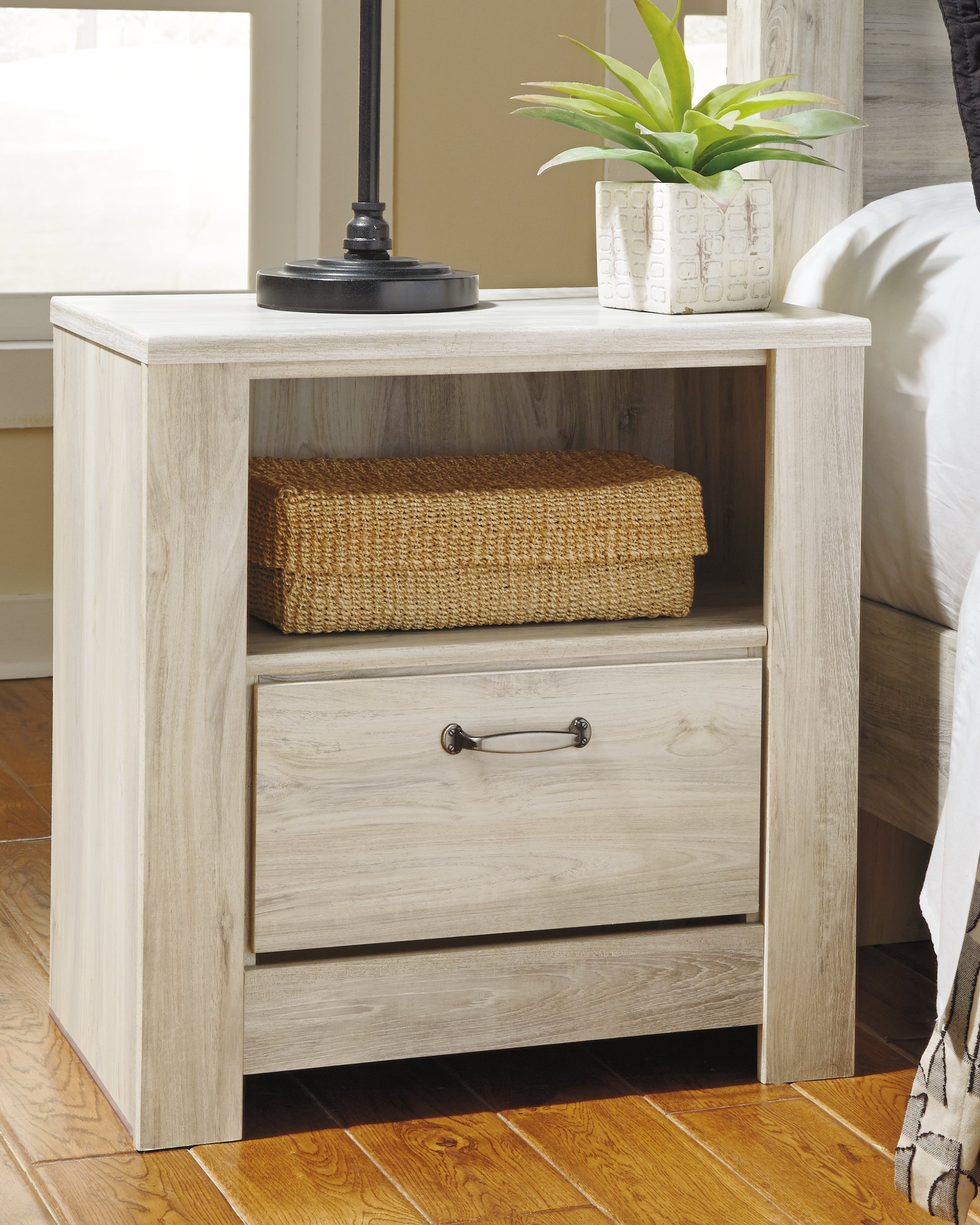 Furniture City Laplace - Ashley Furniture - Bellaby Bedroom - One Drawer Night Stand / Whitewash - B331-91
