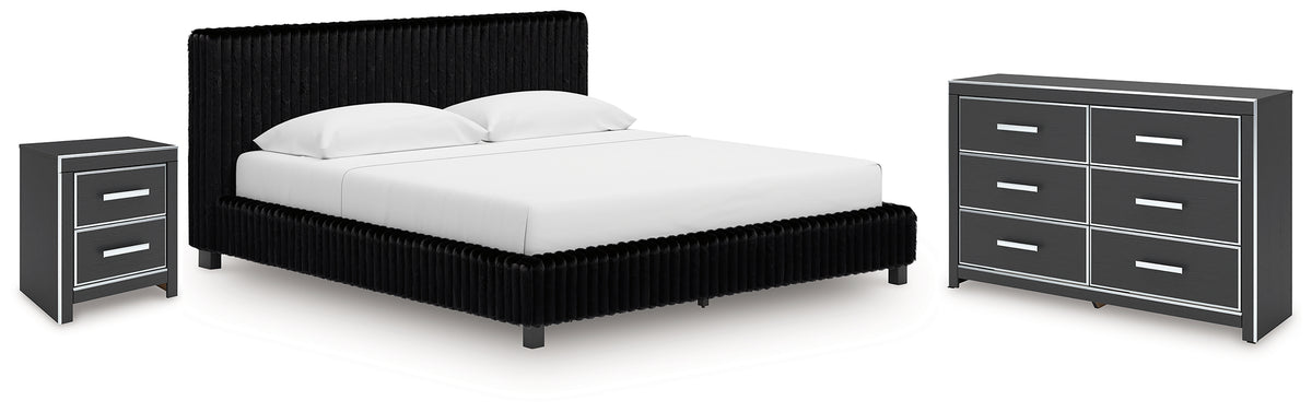 Furniture City Laplace - Ashley Furniture - Zuraleus King Upholstered Bed, Dresser and Nightstand - King Upholstered Bed, Dresser and Nightstand - PCB3380B17