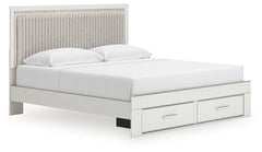Zuraleus King Upholstered Panel Storage Bed