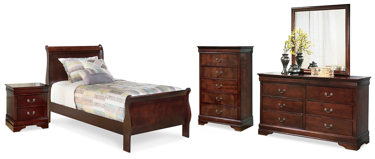 Furniture City Laplace - Ashley Furniture - Alisdair Twin Sleigh Bed, Dresser, Mirror, Chest and Nightstand - Twin Sleigh Bed, Dresser, Mirror, Chest and Nightstand - B376B24