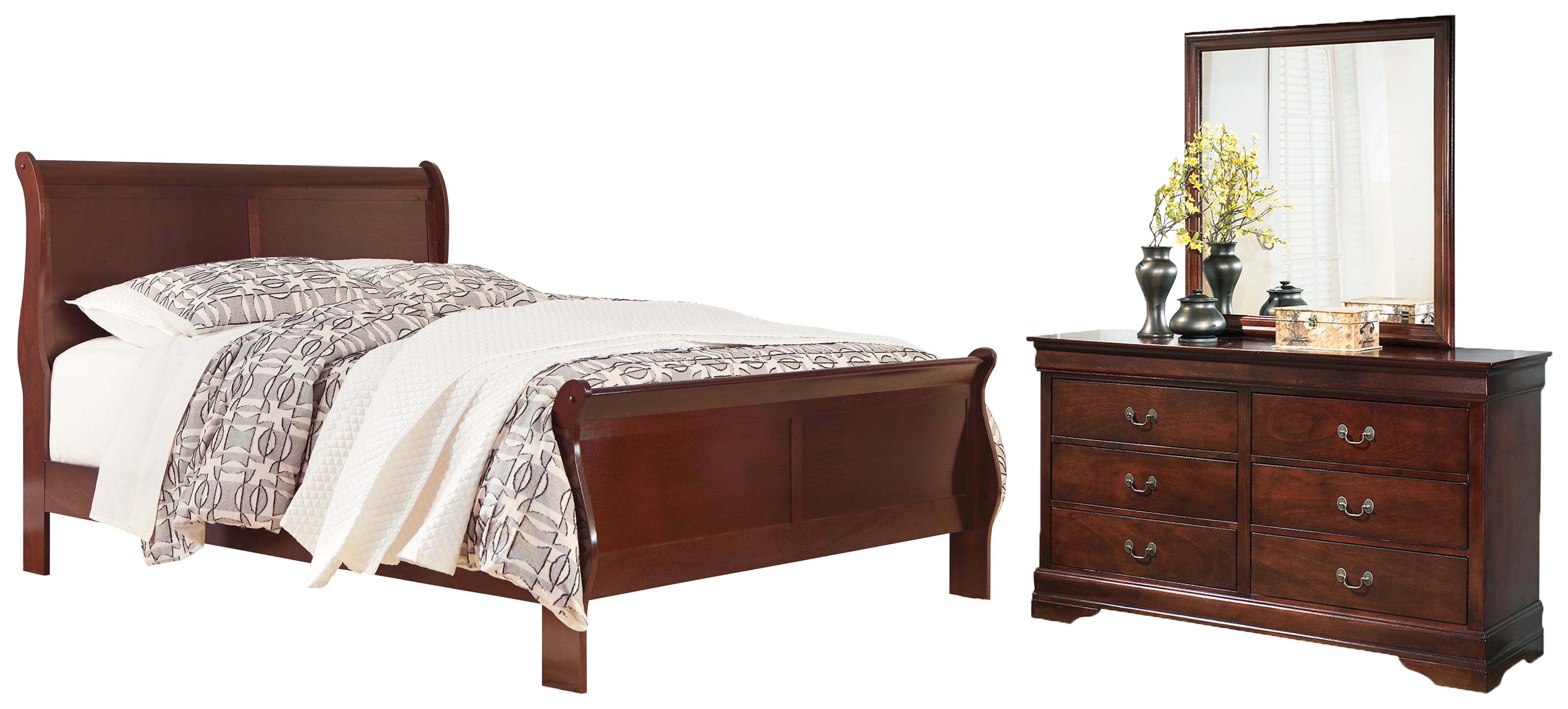 Furniture City Laplace - Ashley Furniture - Alisdair Queen Sleigh Bed, Dresser and Mirror - Queen Sleigh Bed, Dresser and Mirror - B376B3