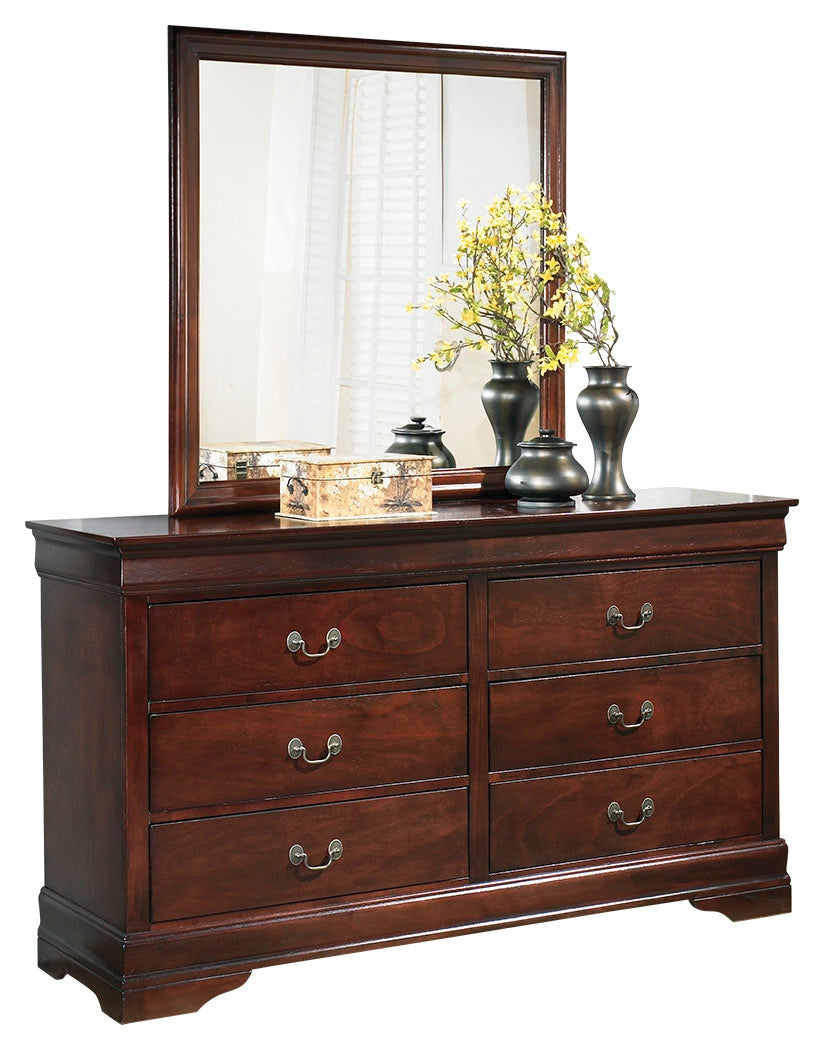 Furniture City Laplace - Ashley Furniture - Alisdair Bedroom - Dresser and Mirror / Reddish Brown - B376B1