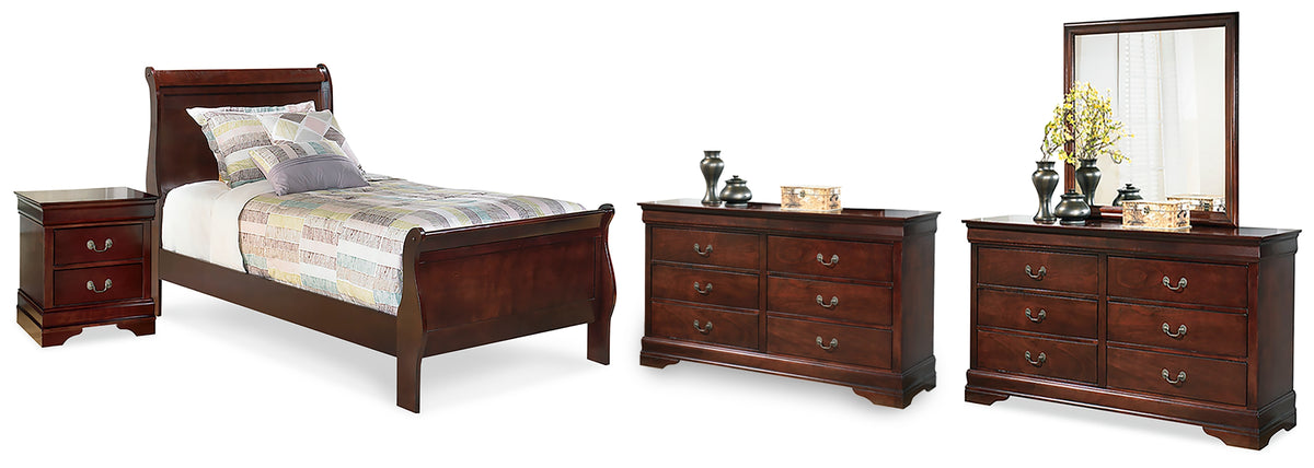Furniture City Laplace - Ashley Furniture - Alisdair Twin Sleigh Bed, 2 Dressers, Mirror and Nightstand - Twin Sleigh Bed, 2 Dressers, Mirror and Nightstand - B376B33