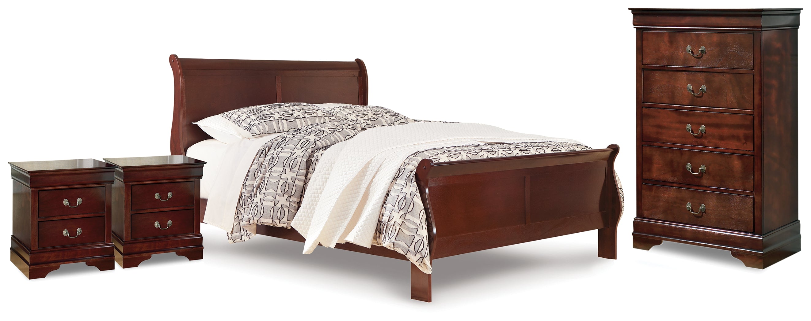Furniture City Laplace - Ashley Furniture - Alisdair Queen Sleigh Bed, Chest and 2 Nightstands - Queen Sleigh Bed, Chest and 2 Nightstands - B376B25