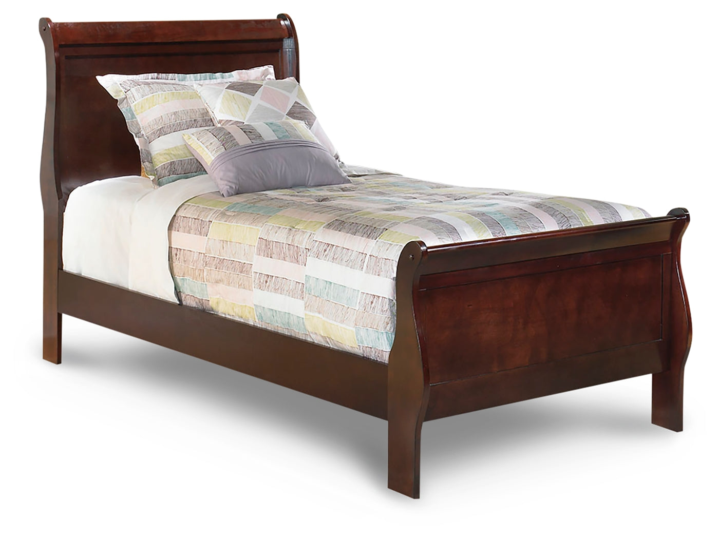 Furniture City Laplace - Ashley Furniture - Alisdair Bedroom - Twin Sleigh Bed / Reddish Brown - B376B5
