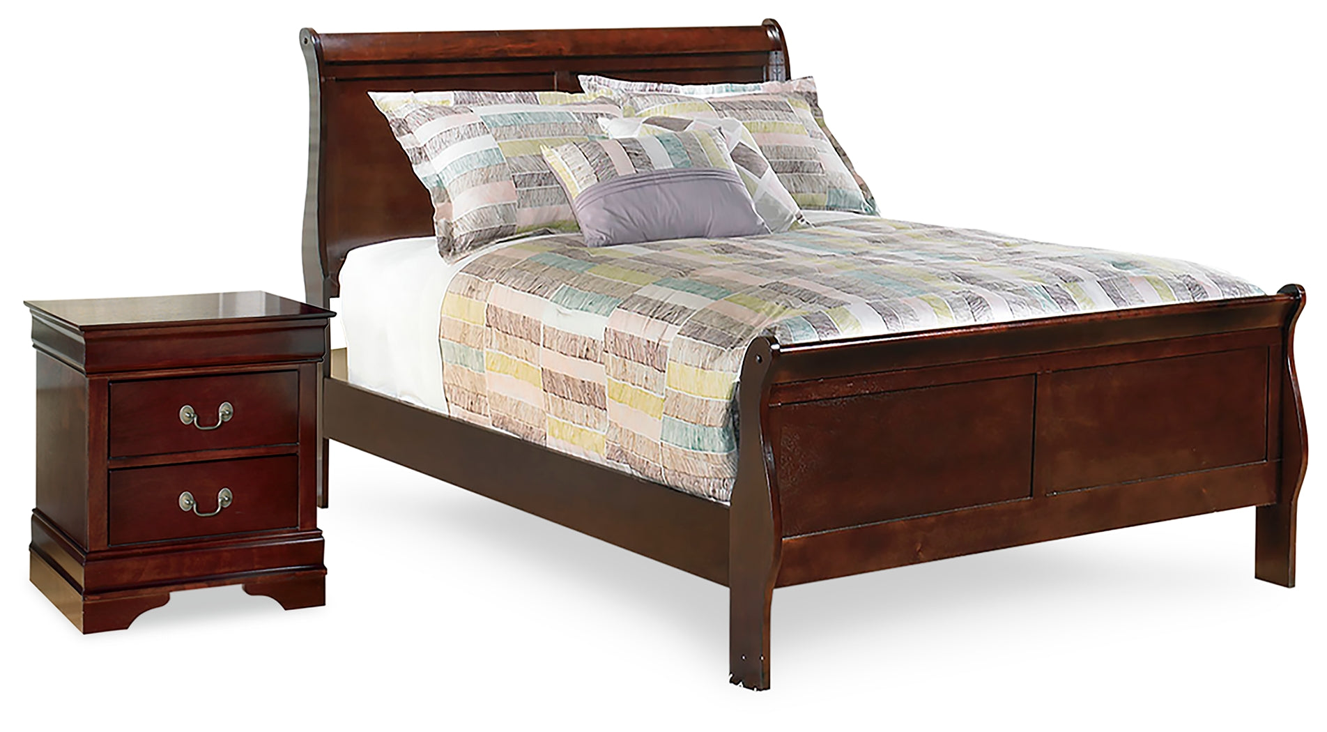 Furniture City Laplace - Ashley Furniture - Alisdair Full Sleigh Bed and Nightstand - Full Sleigh Bed and Nightstand - B376B16