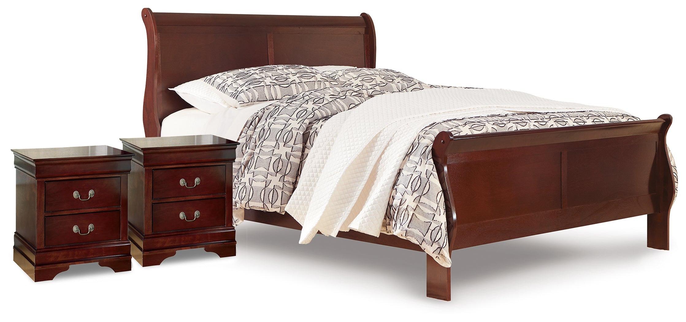 Furniture City Laplace - Ashley Furniture - Alisdair Queen Sleigh Bed and 2 Nightstands - Queen Sleigh Bed and 2 Nightstands - B376B30