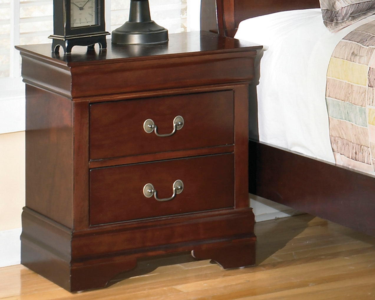 Furniture City Laplace - Ashley Furniture - Alisdair Bedroom - Two Drawer Night Stand / Reddish Brown - B376-92