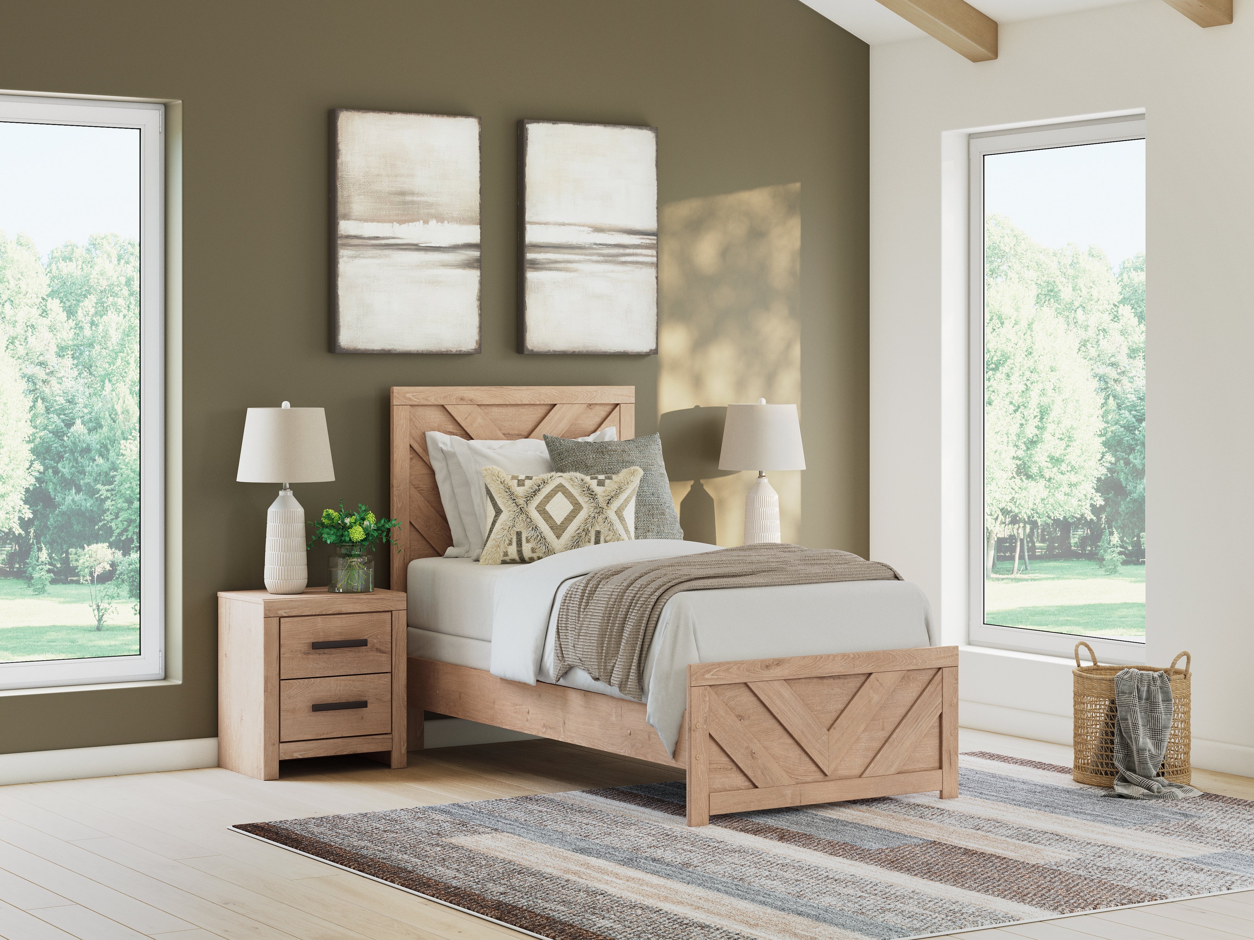 Furniture City Laplace - Ashley Furniture - Sanginlane Bedroom - Twin Panel Bed - B3787B2