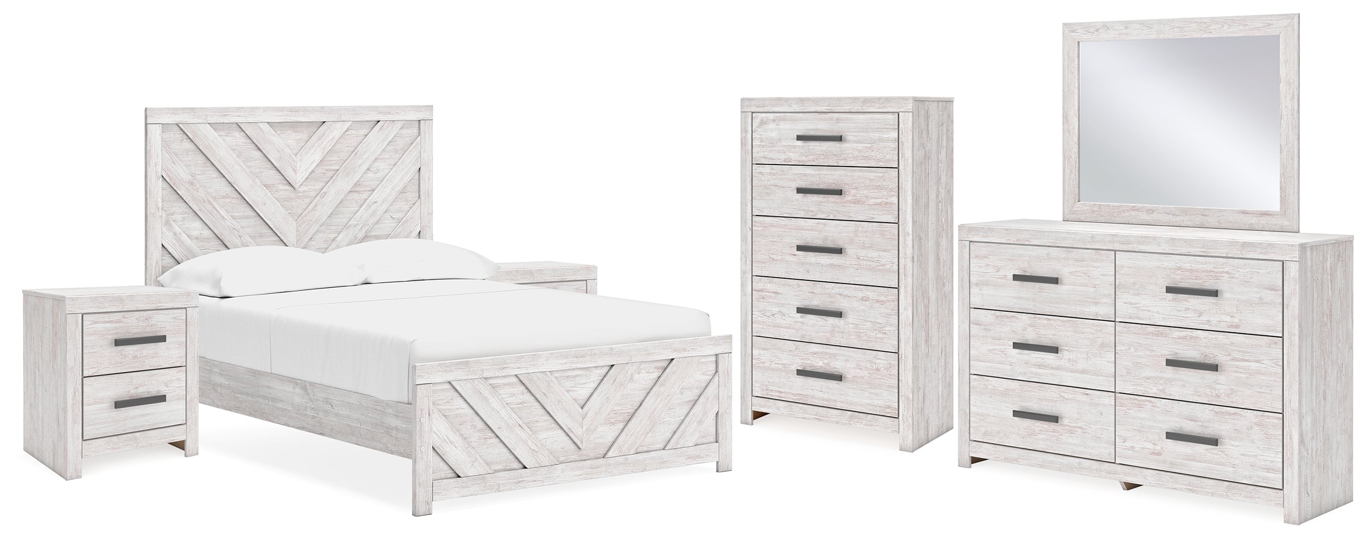 Furniture City Laplace - Ashley Furniture - Cayboni Full Panel Bed, Dresser, Mirror, Chest and 2 Nightstands - Full Panel Bed, Dresser, Mirror, Chest and 2 Nightstands - B3788B15